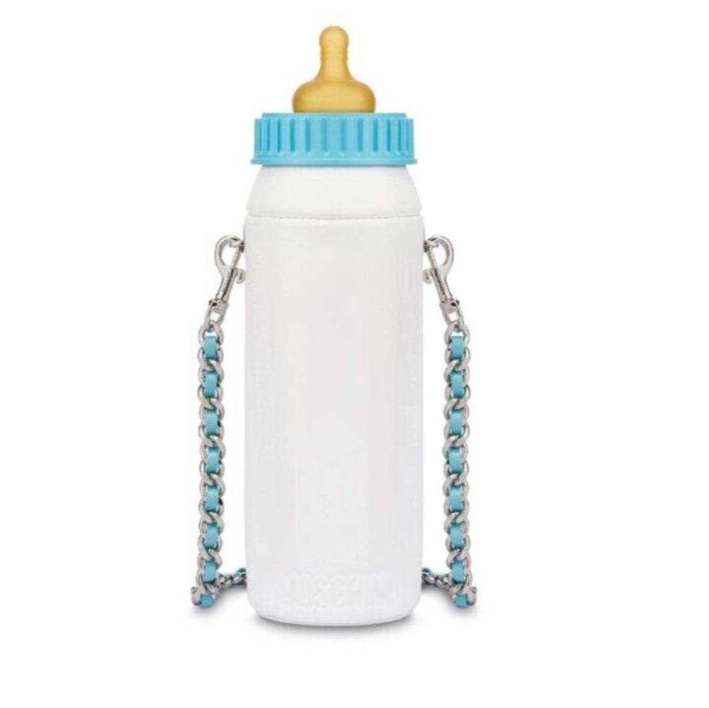 SS22 Moschino Couture Jeremy Scott Kids Fantasy Milk Bottle Leather Shoulder Bag